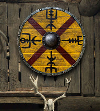 Load image into Gallery viewer, Authentic King Finehair Viking Battleworn Shield