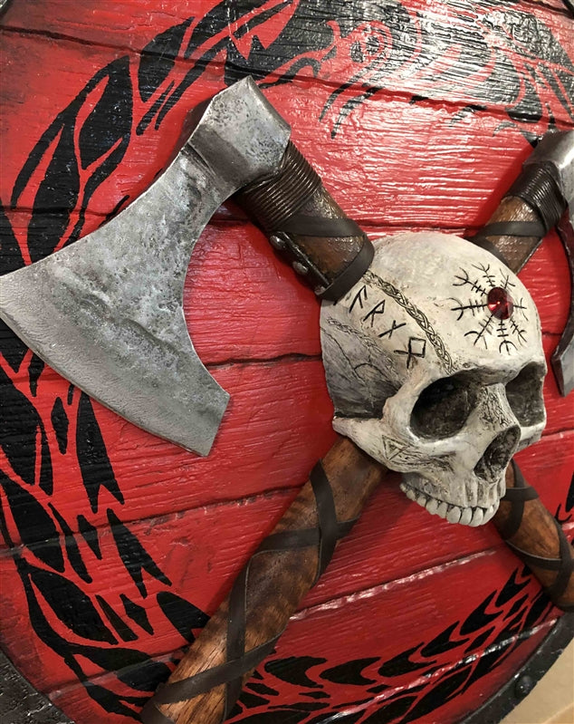 Viking Warrior SKULL on Shield SPECIAL EDITION 3D Original Sculpture – PA  Art Studios