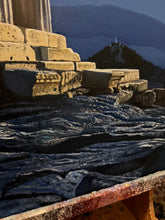 Load image into Gallery viewer, Moon lit Parthenon Greece Original Oil Painting on Canvas