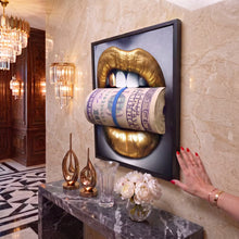 Load image into Gallery viewer, 3D PUT YOUR MONEY WHERE YOUR MOUTH IS Gold EDITION Sculpture