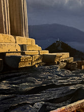 Load image into Gallery viewer, Moon lit Parthenon Greece Original Oil Painting on Canvas