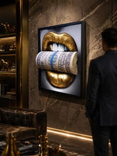 Load image into Gallery viewer, 3D PUT YOUR MONEY WHERE YOUR MOUTH IS Gold EDITION Sculpture