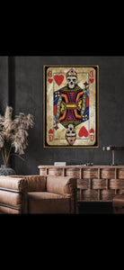 King and Queen of Hearts Full Card Skullpture