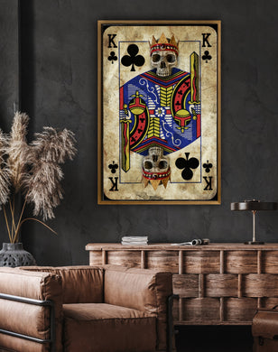 King and Queen of Clubs Full Card Skullpture