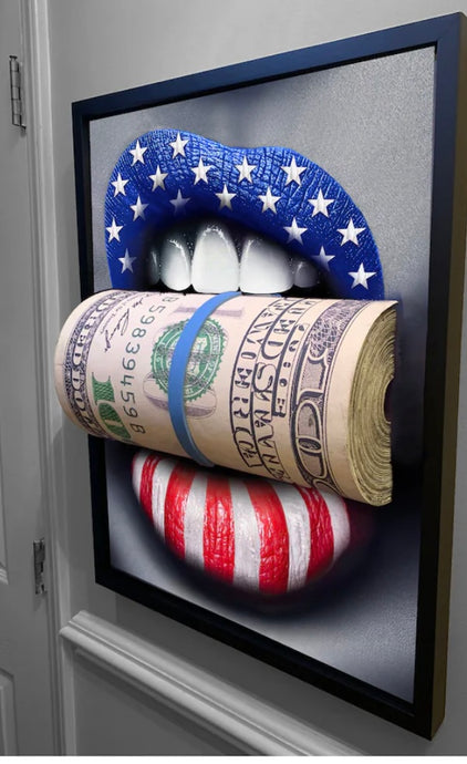 3D PUT YOUR MONEY WHERE YOUR MOUTH IS American Dream EDITION Sculpture