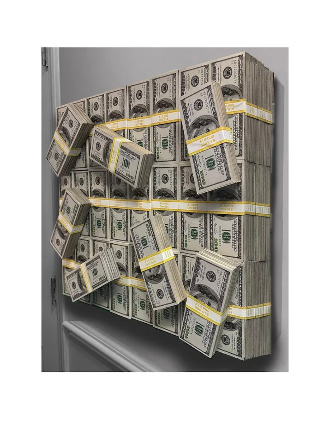 Giant 3D Money Stacks sculpture