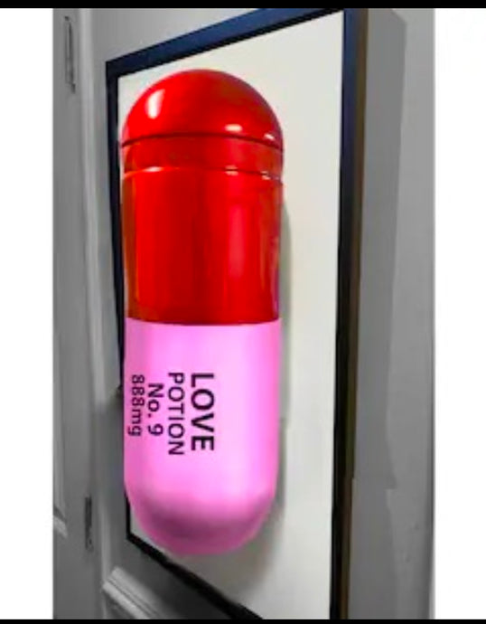 Love potion No 9 Addiction giant pill sculpture