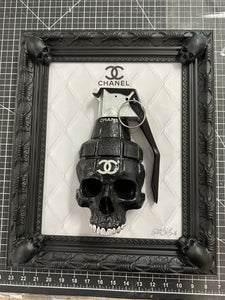 Platinum Chanel Skull Grenade 3D Framed Original Sculpture  Limited Edition  (#1 - #15))