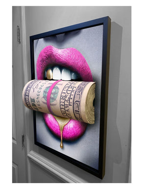 3D PUT YOUR MONEY WHERE YOUR MOUTH IS PINK EDITION Sculpture