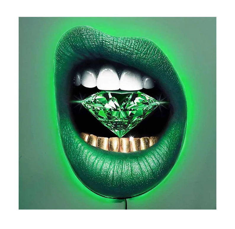 Emerald City Queen w/Diamond Dusted  Resin and GREEN LED light