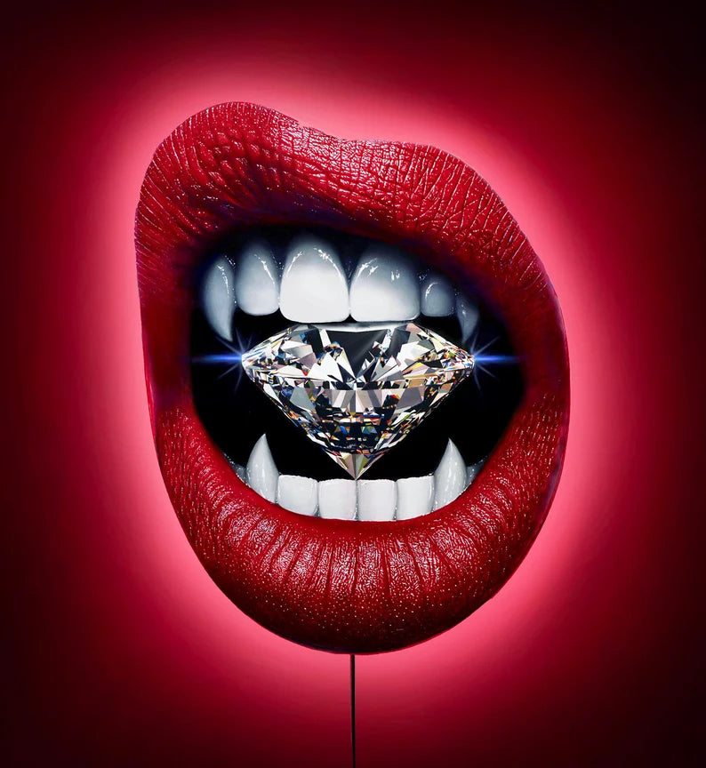 Blood Diamond w/Diamond Dusted Resin and LED