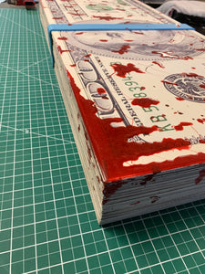 Big BLOOD Money (old 100) Stack 3D ready to hang wall Sculpture