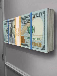 Big New Money Stack 3D ready to  hang wall Sculpture
