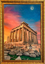 Load image into Gallery viewer, Acropolis Greece at Dusk Original Oil Painting on Canvas