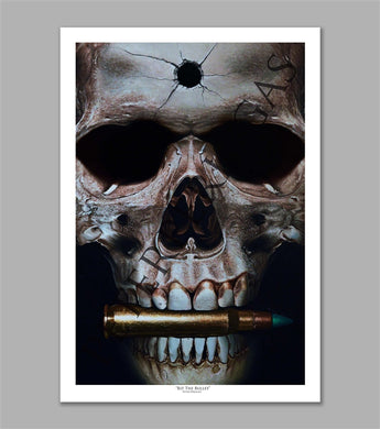 Bit the Bullet Skull Limited Edition Fine Art Paper Print