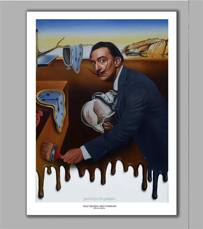 Salvador Dali Melting Self Portrait  Limited Edition Fine Art Paper Print