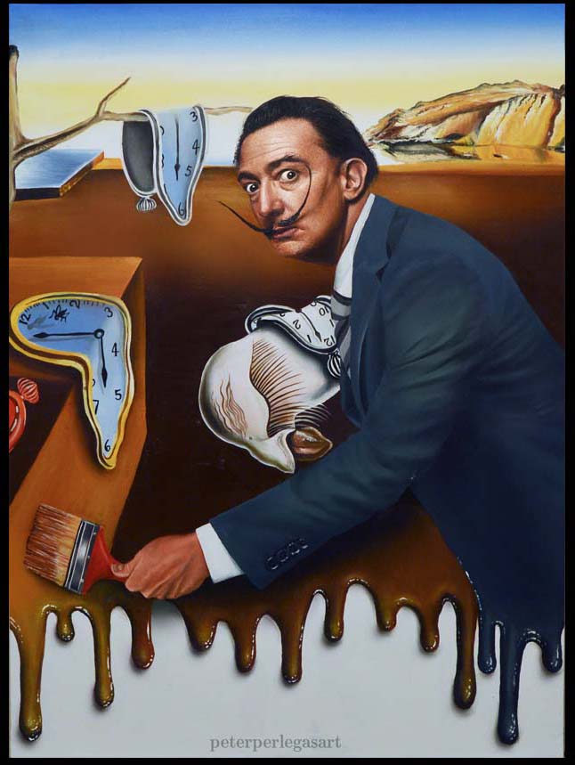 Dali Portrait Exploding Dali's Melting Self Portrait Original Oil Painting on Canvas Board – PA ...