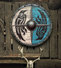 Load image into Gallery viewer, Eivor Valhalla Raven Authentic Battleworn Viking Shield