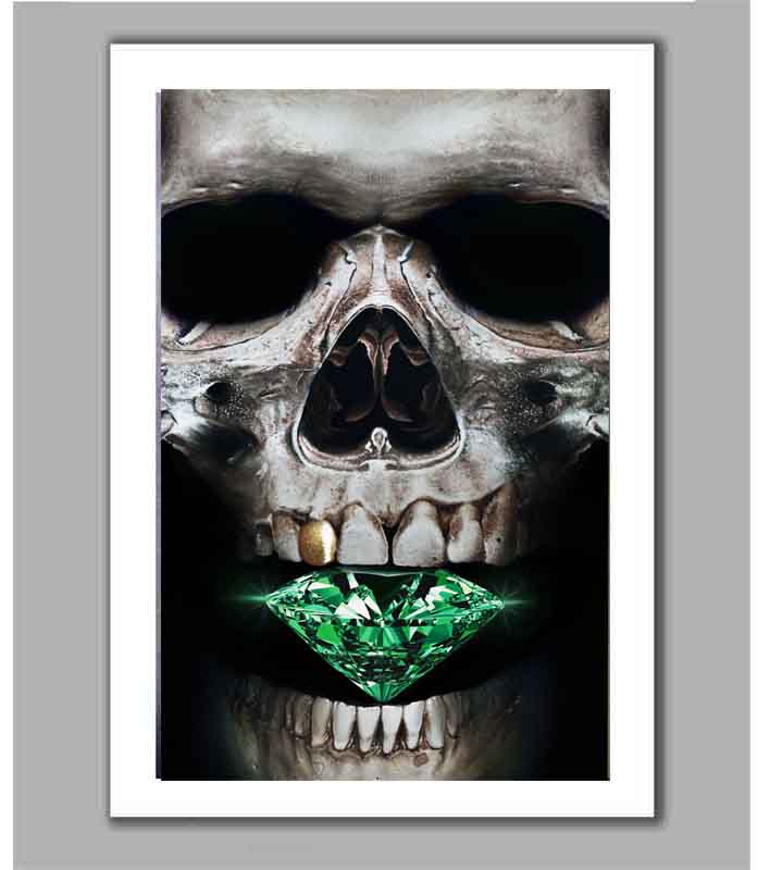 Emerald Skull Limited Edition Fine Art Paper Print