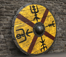 Load image into Gallery viewer, Authentic King Finehair Viking Battleworn Shield