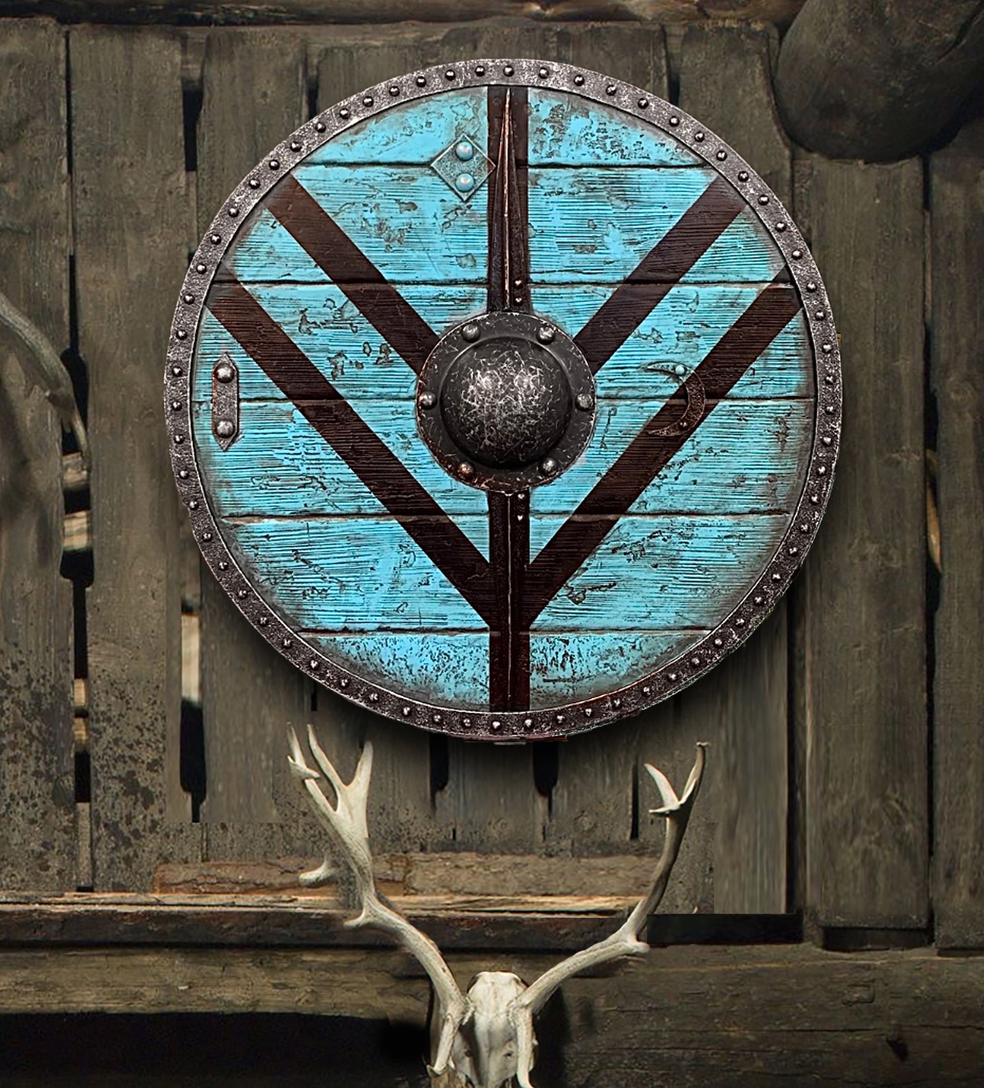 Ivar the Boneless Authentic Battleworn Viking shield – PA Art Studios