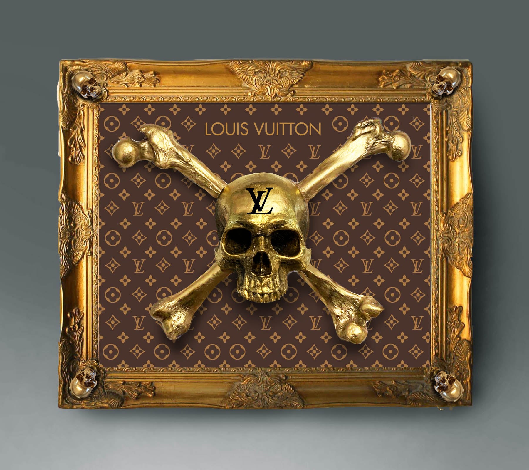 LV Gold Emblem Case