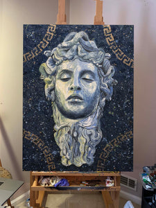 Medusa Original Abstract Oil Painting- Palette Knife on Canvas 32"x42"
