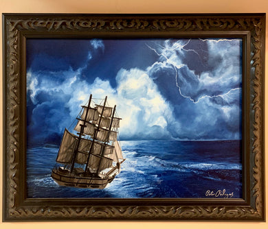 Stormy Sailing Original Oil Painting on Canvas